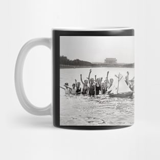 Boys Swimming, 1926. Vintage Photo Mug